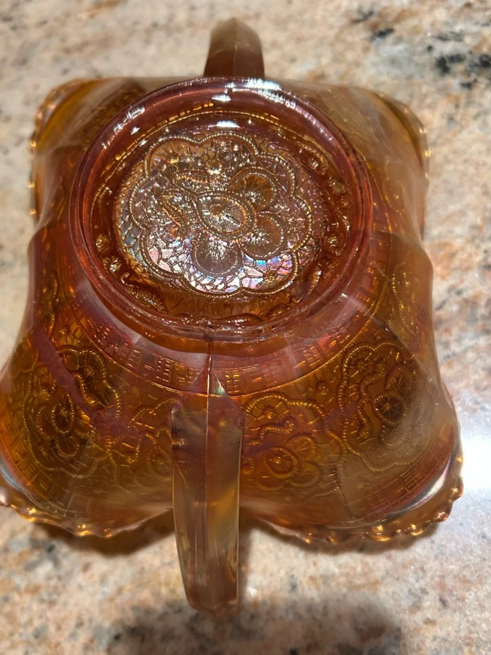 Fenton Persian Medallion Marigold  Carnival Glass Antique Bowl 5”x2.5”